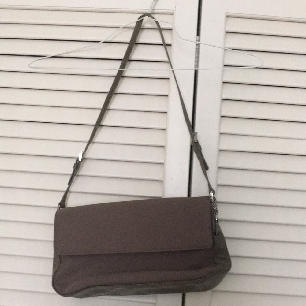 Vintage Cole Haan purse clutch style with magnetic snap - gently used khaki